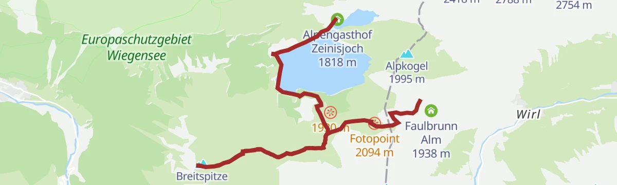 Route map: G.15 Breitspitze